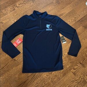 Ultra Game NBA Mens NBA Official Quarter Zip Long Sleeve Pullover T-Shirt
